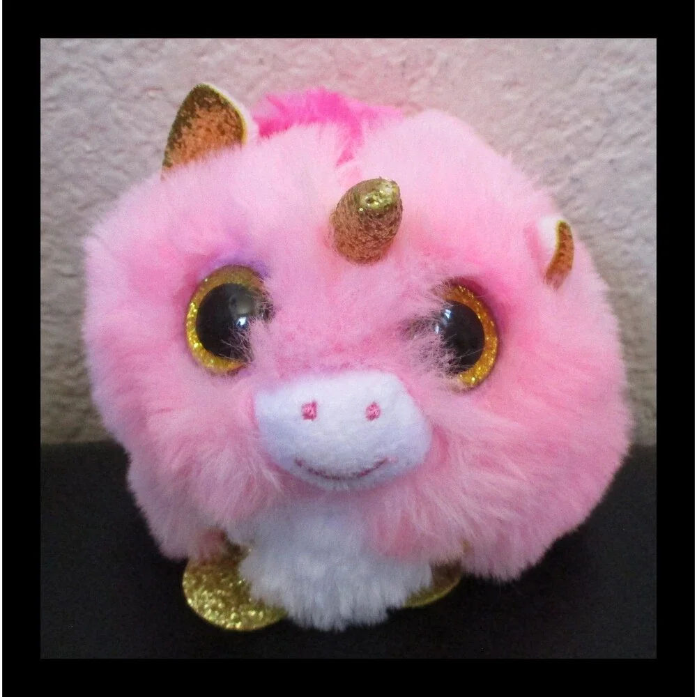 Ty Puffies Fantasia Pink & White Unicorn Ball 3